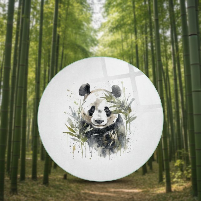 Cute panda in between bamboo water olor cutting board (Creator Uploaded)