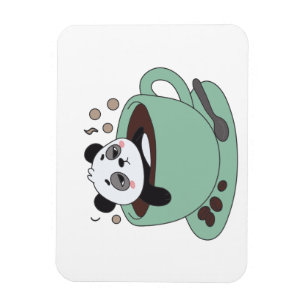 Cute Panda In Coffee Cup Coffee Lover Gift Magnet