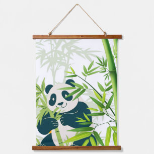 Cute panda in his world hanging tapestry