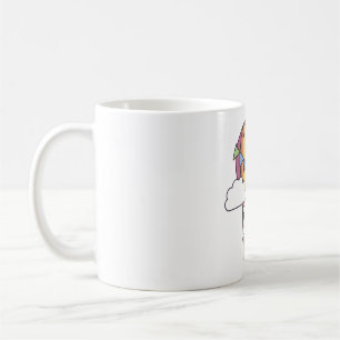 Cute Panda In Rainbow Hot Air Balloon Coffee Mug