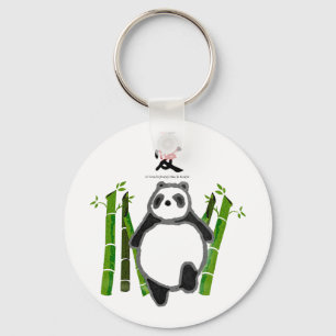 Cute panda ink drawing key ring