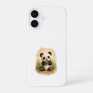 Cute Panda iPhone 16 Case Kawaii Bamboo