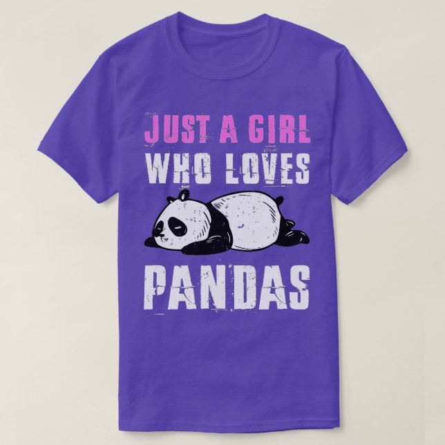 Cute Panda Just a Girl Who Loves Pandas (4)  T-Shirt (Design Front)