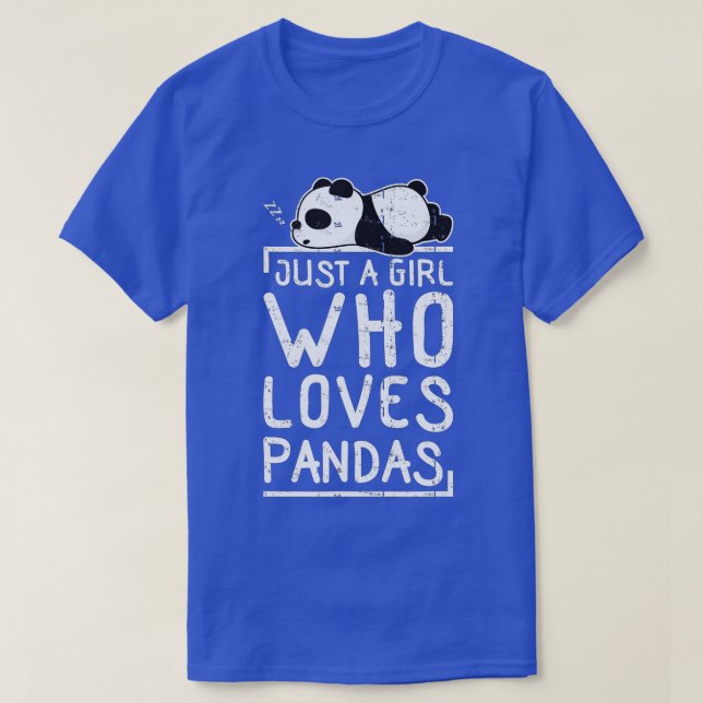 Cute Panda Just a Girl Who Loves Pandas (8)  T-Shirt (Design Front)