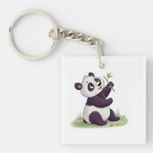 Cute panda key ring