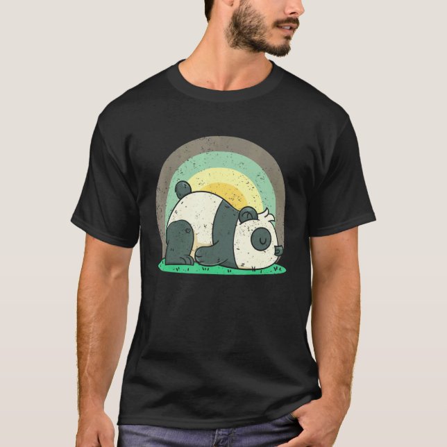 Cute Panda Lazy Zoo Animal Wildlife Sleepy Panda B T-Shirt (Front)