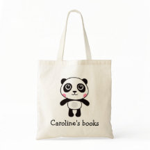 Cute panda library book bag for kids