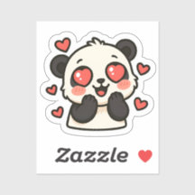 Cute Panda Love Sticker – Kawaii Heart Eyes Design