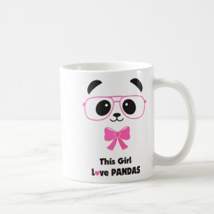 Cute Panda-loving Girl Funny Gles Bow Women Coffee Mug