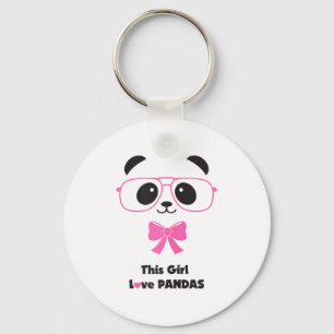 Cute Panda-loving Girl Funny Gles Bow Women Key Ring