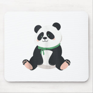 Cute Panda Mental Health Awareness Green Ribbon Su Mouse Pad