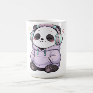 Cute Panda Mug   Kawaii Headphones Coffee Cup
