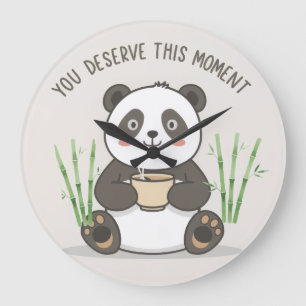 Cute Panda Mug Large Clock