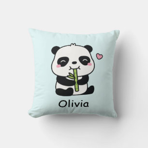 Cute Panda Munching Bamboo, Baby Nursery Decor Cushion