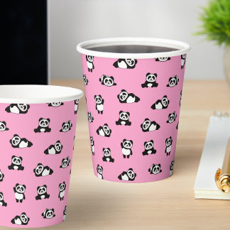 Cute Panda Pattern Kids Party Paper Cups