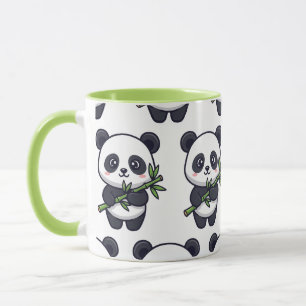 Cute Panda Pattern Mug – Black & White Design