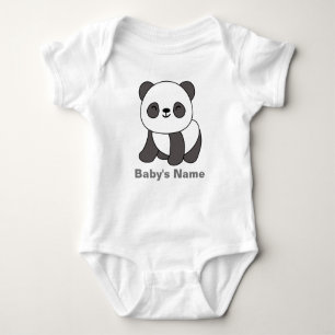 Cute Panda Personalised Baby Bodysuit