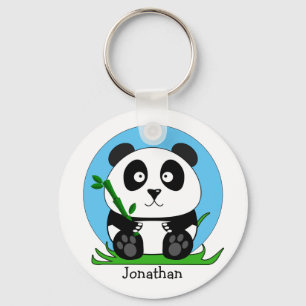 Cute Panda Personalised Key Ring