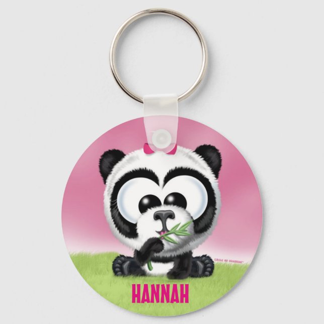 Cute Panda Personalised Keychain (Front)