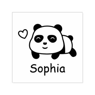 Cute Panda Personalised Name Inking Stamp