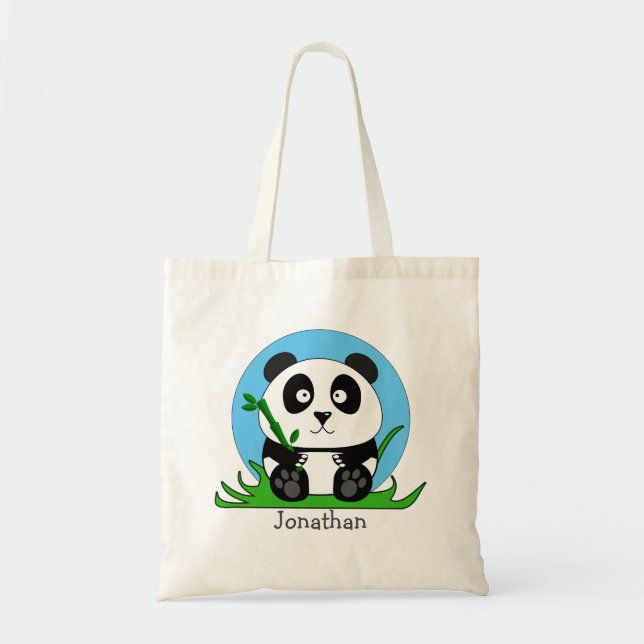 Cute Panda Personalised Tote Bag (Front)