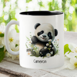 Cute Panda Personalised  Two-Tone Coffee Mug