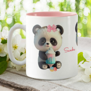 Cute Panda Personalized Two-Tone Coffee Mug