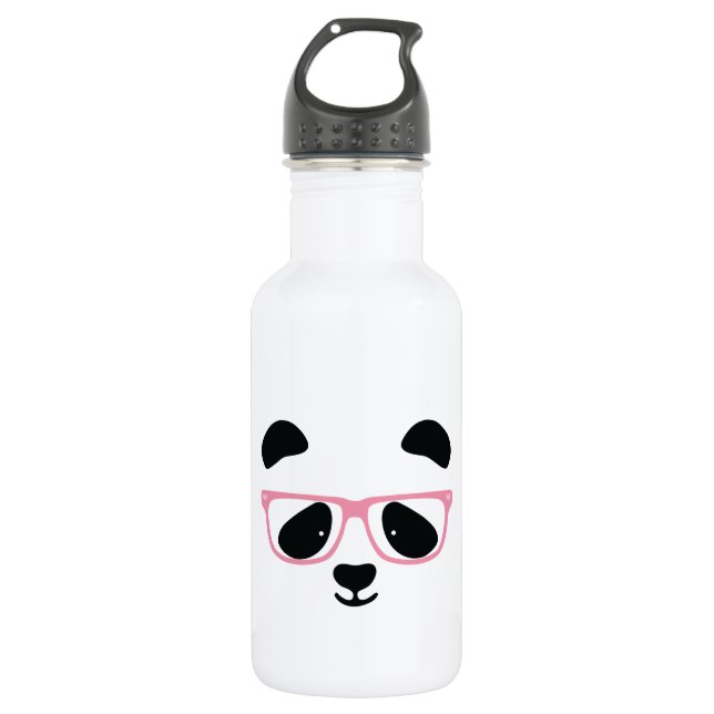 Cute Panda Pink 532 Ml Water Bottle (Front)