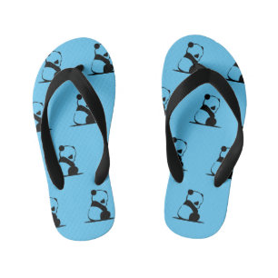 Cute panda printed blue  kid's thongs