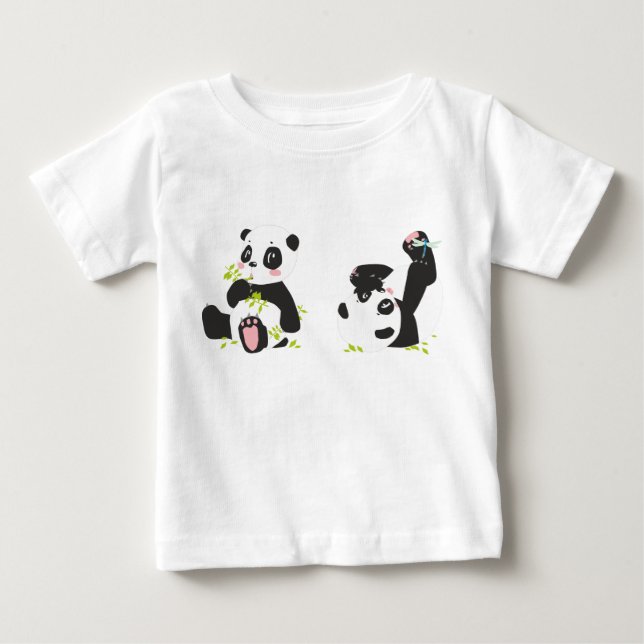 Cute panda printed tshirt for babies  (Front)
