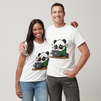 Cute Panda Programmer Coding Laptop | Kawaii Coder T-Shirt