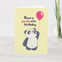Cute Panda Pun Pandastic Bday Funny Birthday