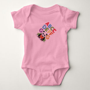 Cute Panda Reading – Colourful ABCD FG T-Shirt Baby Bodysuit