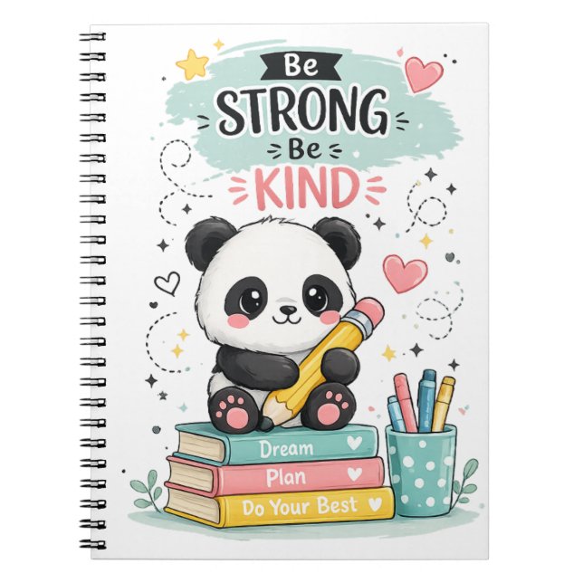 Cute Panda School Notebook (Front)