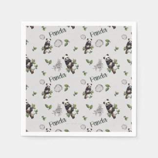 Cute Panda Seamless Pattern Napkin