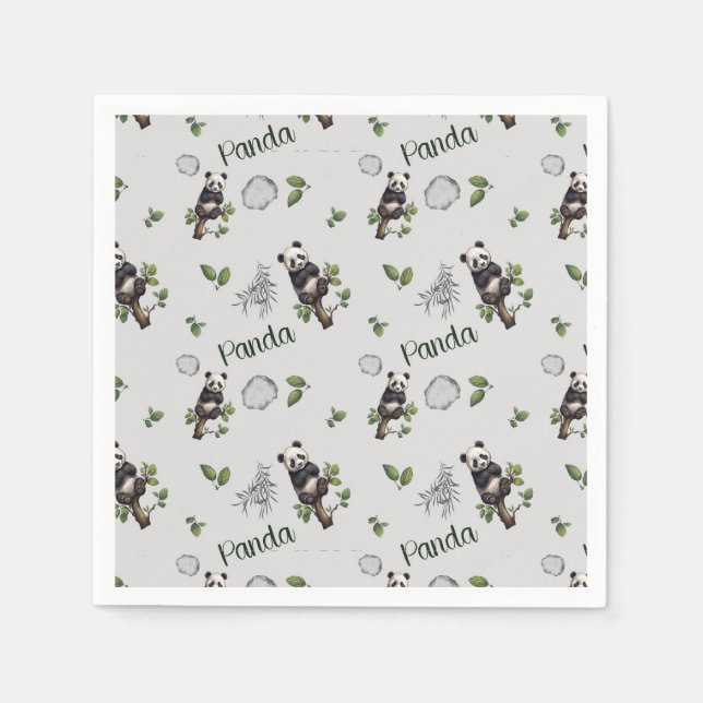 Cute Panda Seamless Pattern  Napkin (Front)