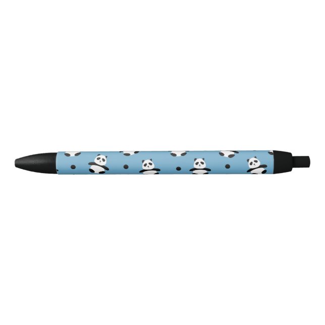 Cute Panda, Seamless Pattern, Panda Lovers Black Ink Pen (Front)