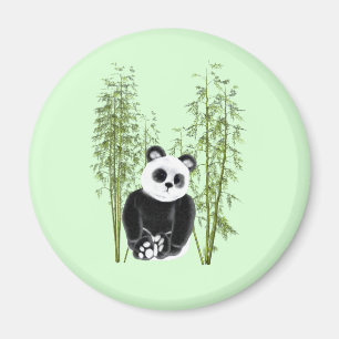 Cute Panda Sitting in Bamboo Magnet