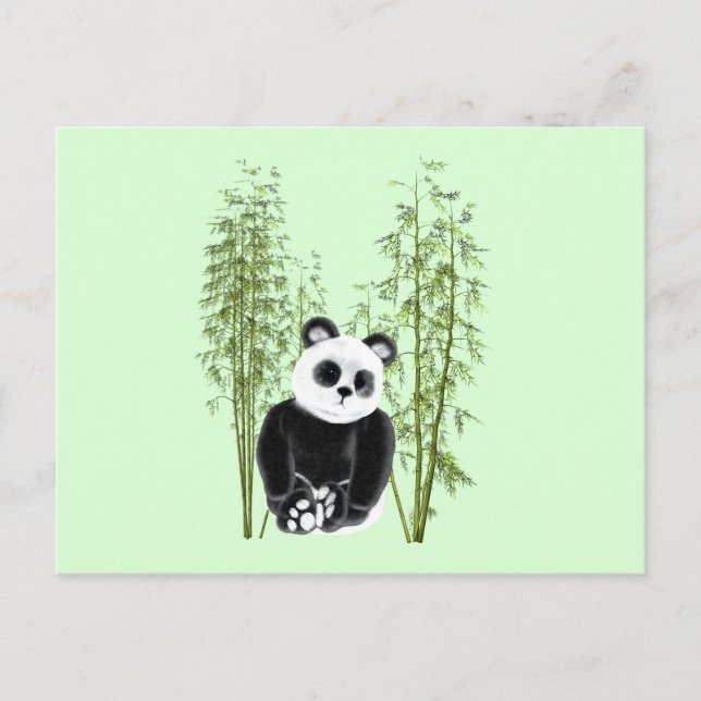 Cute Panda Sitting in Bamboo Postcard (Front)