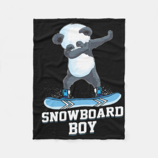 Cute Panda Snowboarding Skiing Dabbing Panda Snowb Fleece Blanket