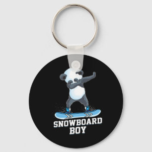 Cute Panda Snowboarding Skiing Dabbing Panda Snowb Key Ring