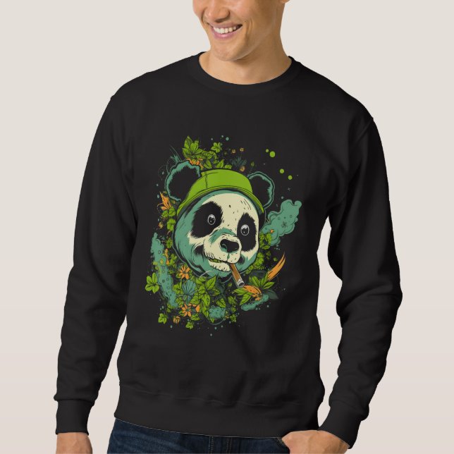 Cute Panda Splash Animal Face  Splash Paint Graphi Sweatshirt (Front)