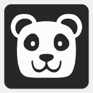 Cute Panda Square Sticker