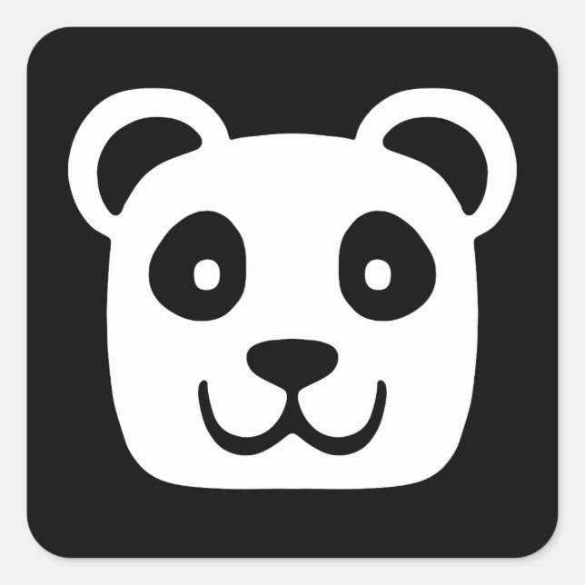 Cute Panda Square Sticker (Front)