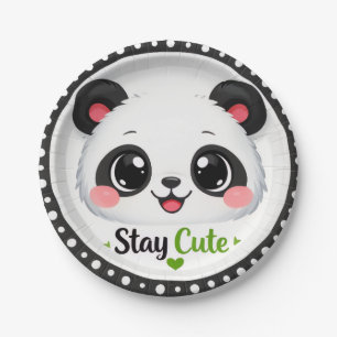 Cute Panda “Stay Cute” Paper Plates