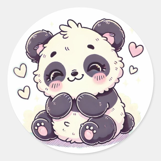 Cute Panda Sticker – Adorable Animal Design (Front)