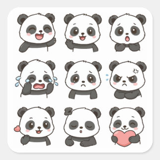 Cute panda sticker pack