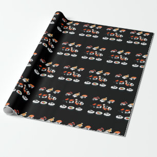 Cute Panda Sushi Hug Maki Lover Funny Kawaii Food Wrapping Paper