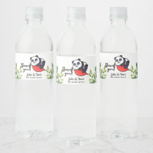 Cute Panda Thank You Baby Shower  Water Bottle Label