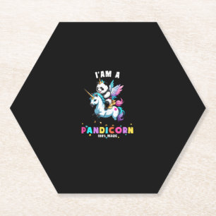 Cute Panda Unicorn I'am A Pandicorn Magic Girl Wom Paper Coaster